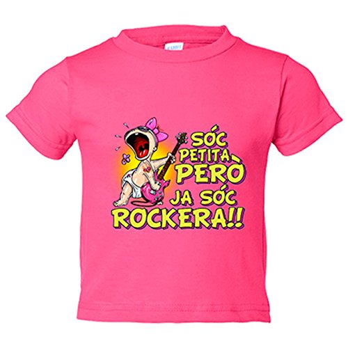 Camiseta bebe Soc petita pero ja soc rockera Rosa 2 anos 0