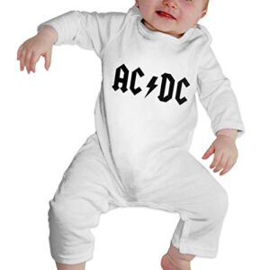 YtoaBmebqsu ACDC Long Sleeve1 Funny Infant Bodysuit White 0
