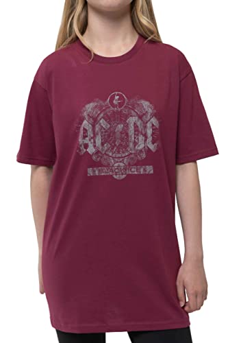 ACDC Camiseta de manga corta para ninos color negro con logotipo de Nue oficial color rojo tallas 3 14 Yrs 0 1