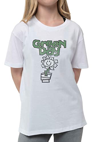 Green Day Camiseta para ninos con logotipo de la banda del maceta color blanco de 3 a 14 anos 0 1
