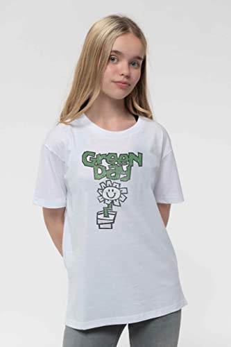 Green Day Camiseta para ninos con logotipo de la banda del maceta color blanco de 3 a 14 anos 0 3