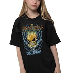 Rock Off Five Finger Death Punch Kids T Shirt Trouble Nuevo Oficial Negro Ages 5 14 Yrs Size Medium 78 Yrs 0